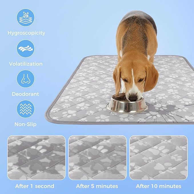Rywell Cooling Mat for Dogs New Grey Edition, 30''x 20''Endothermic Color Changing Arc-Chill Cooling Fiber,Washable Non-Toxic Summer Pet Outdoor Bed Mat, Non-Slip&Foldable