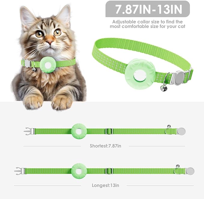 Cat Tracker, Lightweight Pet Tracker for Cats, Cat GPS Tracker Compatible with Apple Find My App(Only iOS), Waterproof, Real-Time Tracking, No Monthly Fee, Smart Alerts