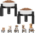 XIAZ Dog Bowl Stand Elevated Food Water Bowl Holder for Large Medium Small Sized Dog, Heights&Width Adjustable, Non-Slip, Durable, Elevated Feeding Bowl Stand for All Dogs Bowls 2PCS