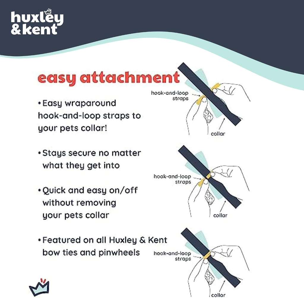 Huxley & Kent Pet Bow Tie for Dogs & Cats, Irish Plaid, Small/Medium | Hook & Loop Attaches to Any Collar, Soft Polyester, Lightweight & Machine Washable, Perfect for Holidays & Photos