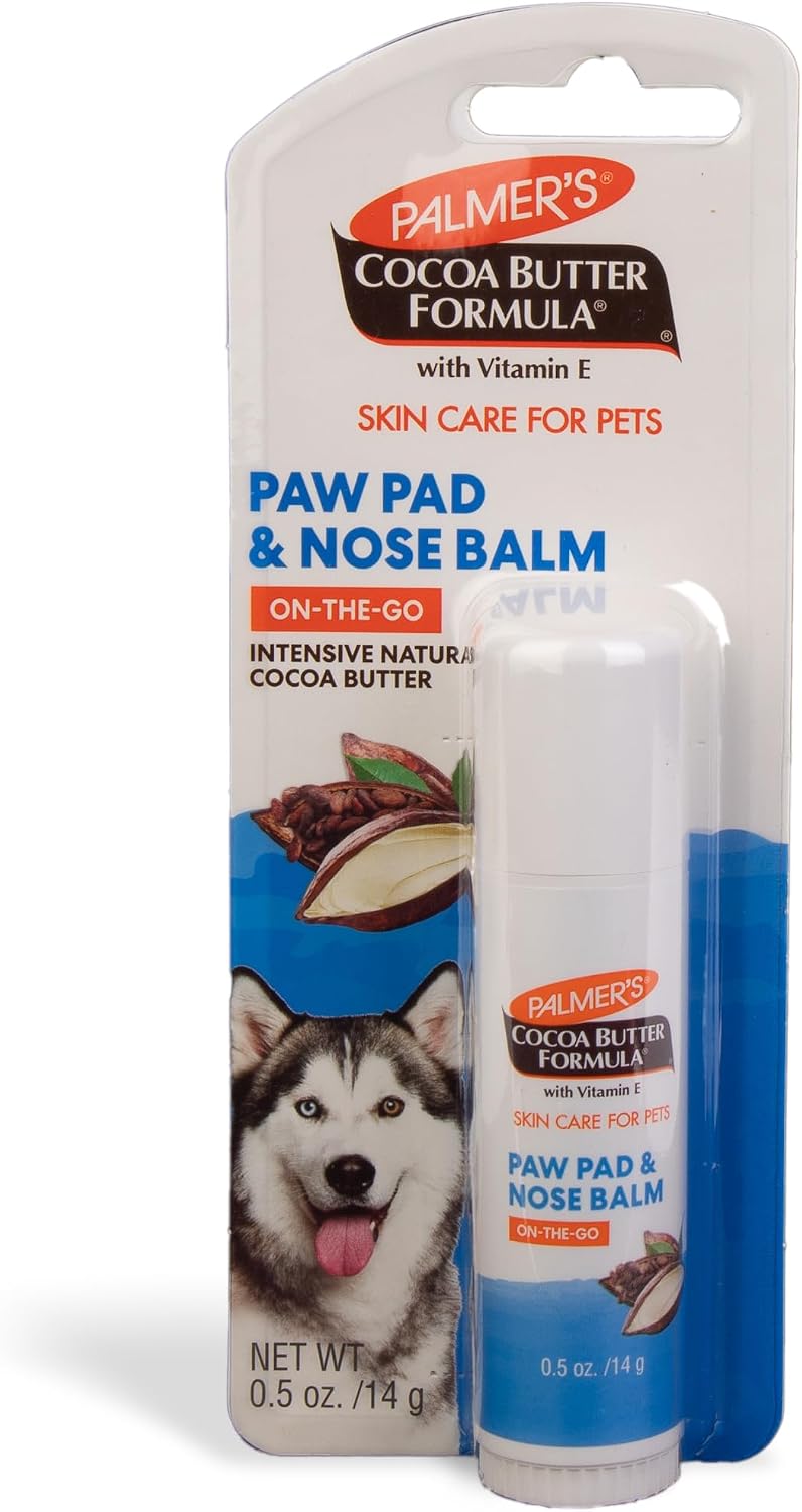 Palmers for Pets Cocoa Butter Paw Pad and Nose Balm, Fragrance-Free, 0.5 Oz | Vitamin E peppermint oil and shea butter, moisturizing balm, fragrance-free, rough or dry paws