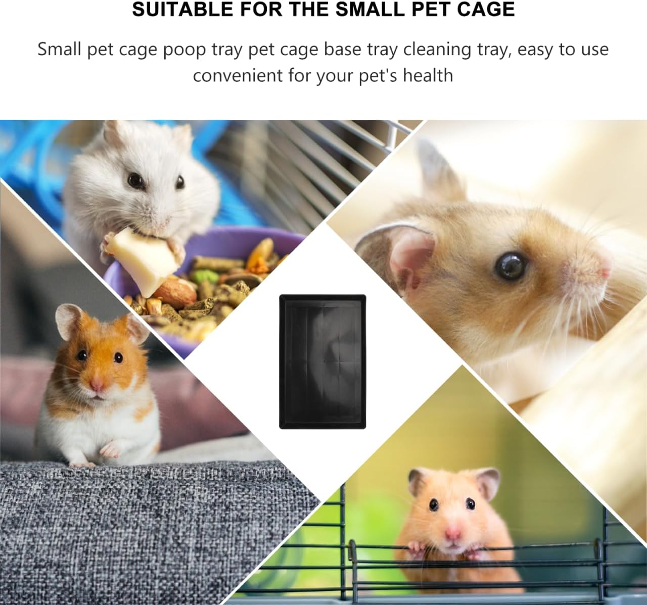 Kisangel Pet Cage Tray Plastic Dog Crate Tray Replacement Pan for Cat Crate Small Animal Cage Leakproof Stain and Odor Resistant Easy Clean Black 16.92 X 12.79 X 0.98 in