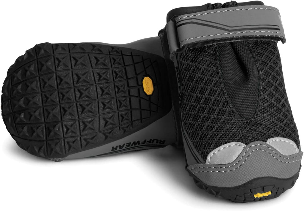 Ruffwear, Grip Trex Dog Shoes, Non-Slip Boots for Hot Pavement & Snow, Weatherproof Paw Protection with Breathable Mesh, Rugged Sole for Hiking, Obsidian Black, 2.50"