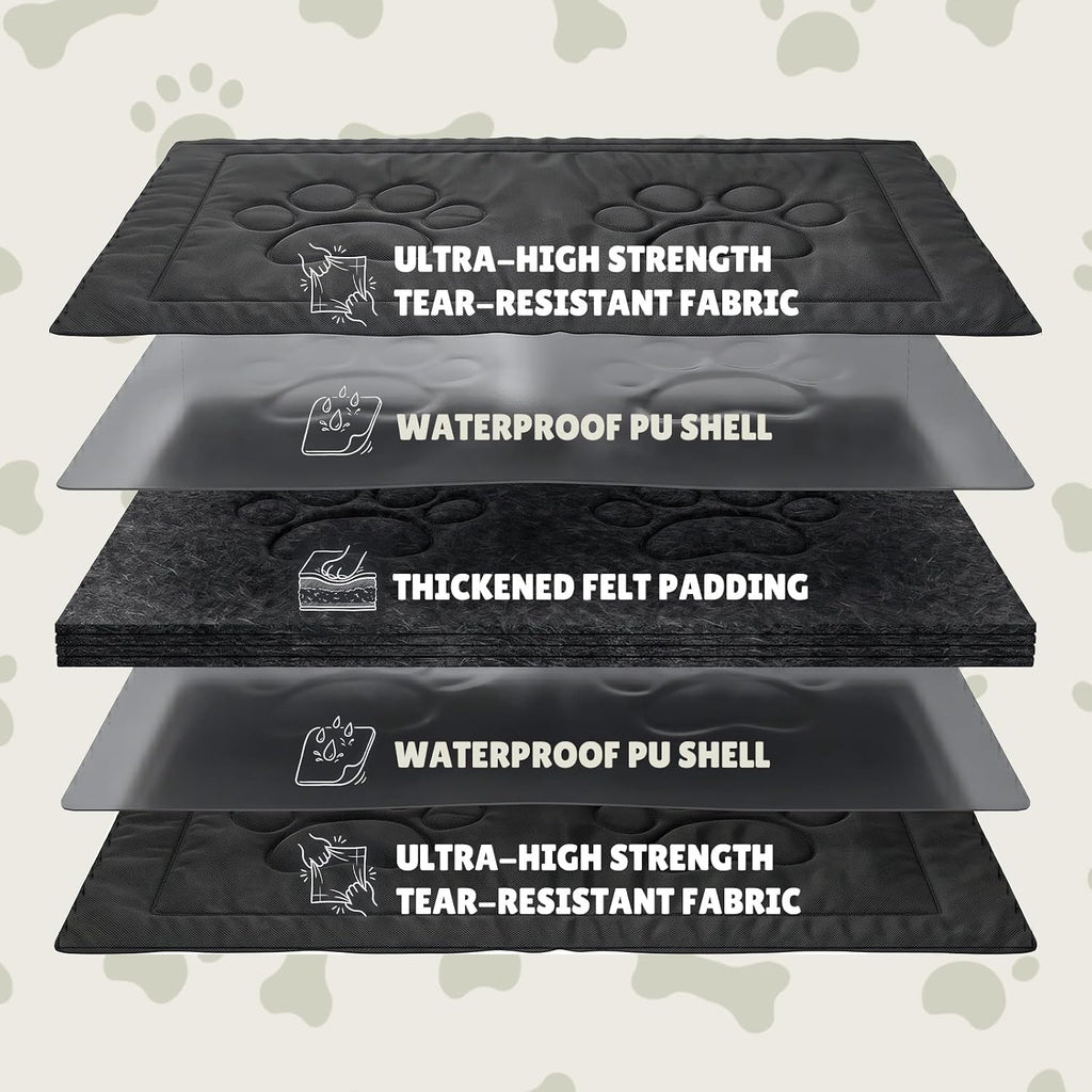 Chew Proof Dog Crate Pad, Indestructible Durable Dog Crate Mat, 22"x35" | Dog Bed For Aggressive Chewers, Waterproof, Machine Washable, For Large Dogs, Tough Indoor Outdoor Kennel Pad, Medium
