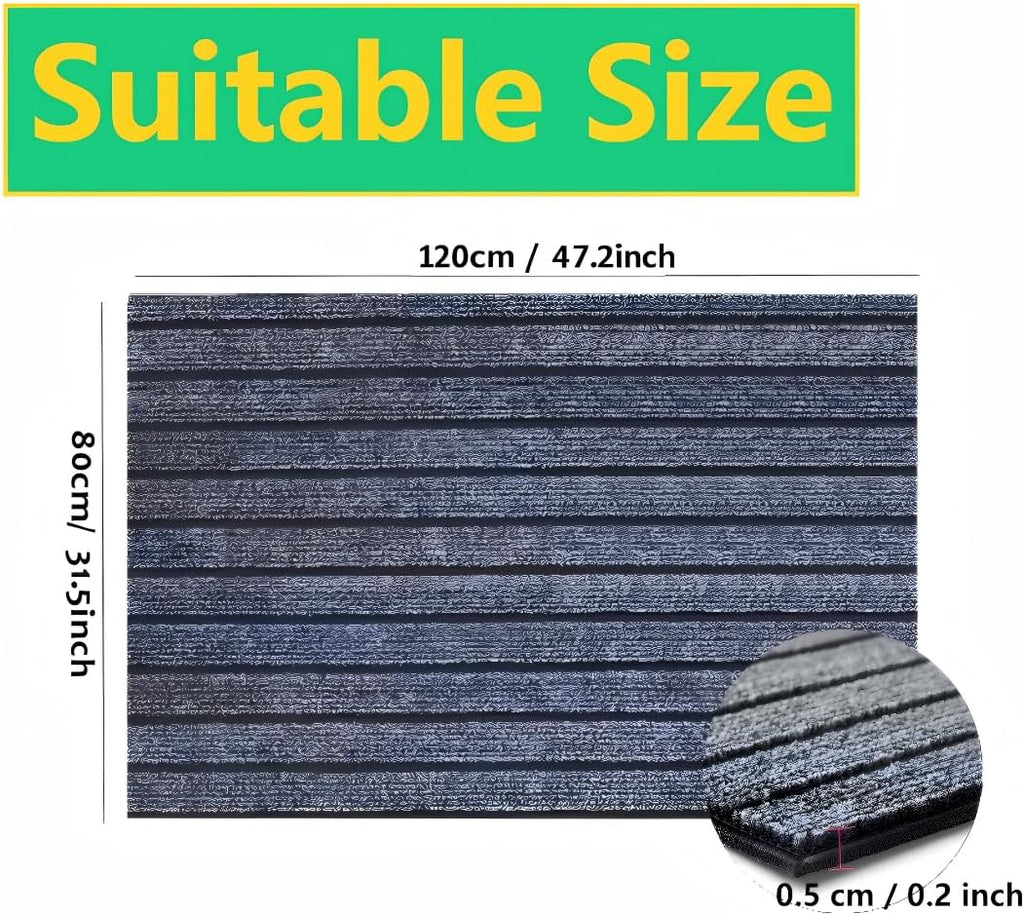 Dog Crate Mat 47"x32" Extra Thick Waterproof Non-Slip Kennel Pad | Absorbent Striped Design for Under Crate, Reusable & Washable Dog Mat for Crate
