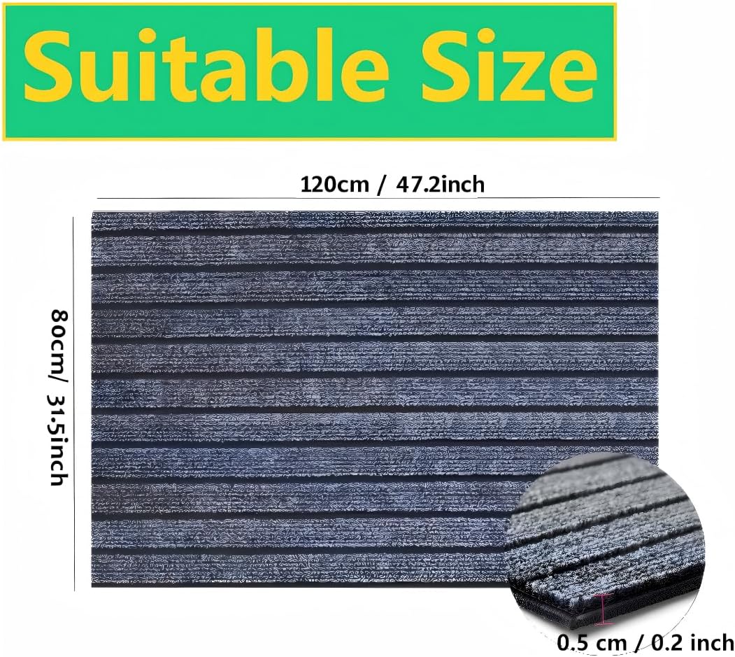 Dog Crate Mat 47"x32" Extra Thick Waterproof Non-Slip Kennel Pad | Absorbent Striped Design for Under Crate, Reusable & Washable Dog Mat for Crate
