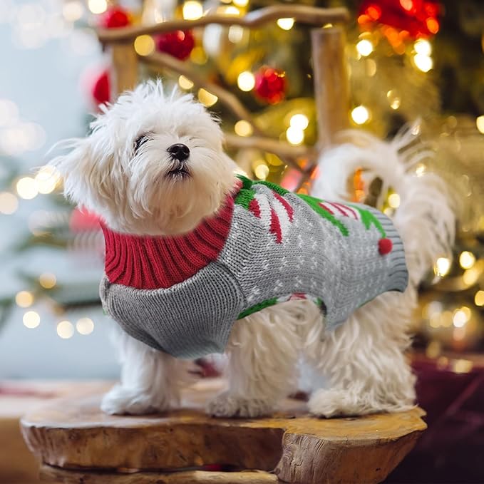 Dog Cat Ugly Christmas Sweater Boy Girl Xmas Pet Clothes Holiday Puppy Costume New Year Gifts for Small Medium Large Dogs Outfits (XL, Grey Elf)