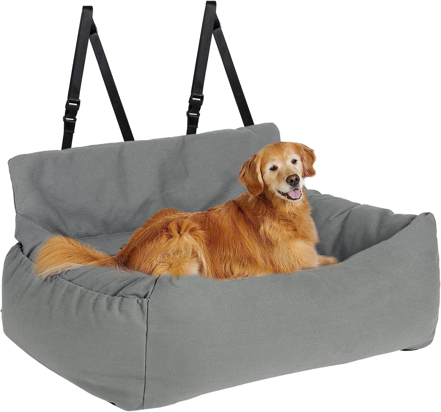 Dog Car Seat with Fixed Base & Safety Belt, Seat for All Dogs, Memory Foam Seat Booster, Waterproof and Washable
