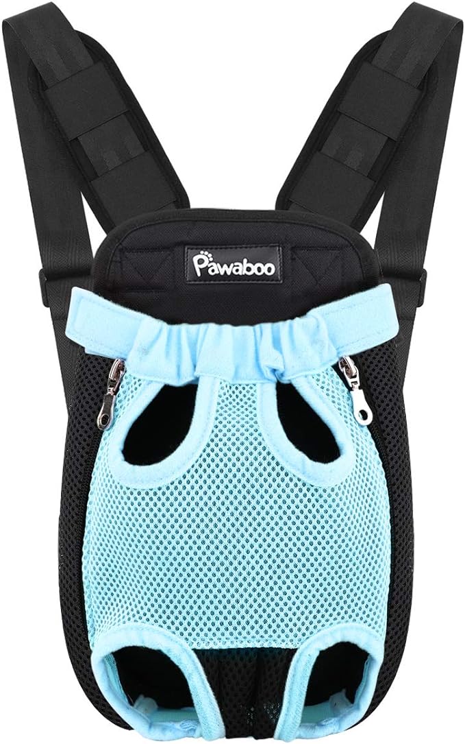 Pawaboo Adjustable Dog Carrier Purses, Pet Front Cat Travel Bag Dog Carrier Purses for Traveling Hiking Camping, Legs Out, Easy-Fit for Small Medium Dogs, XL, Blue