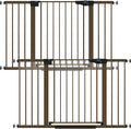Cumbor 2 Pack 29.7"-51.5" Extra Wide Baby Gate for Stairs, Mom's Choice Awards Winner-Dog Gates for Doorways, Pressure Mounted Walk Through Pet Gate Indoor, Safety Auto-Close Child Gate for Kid,Brown