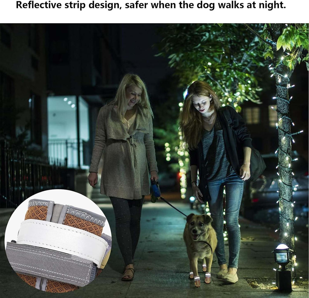 Dog Boots for Large Dogs, Medium Dogs and paw Guards for Snowy Winters, hot Summer Roads, Waterproof Rainy Days, Outdoor Walking, and Non-Slip Indoor Hard Surfaces 4 Pieces