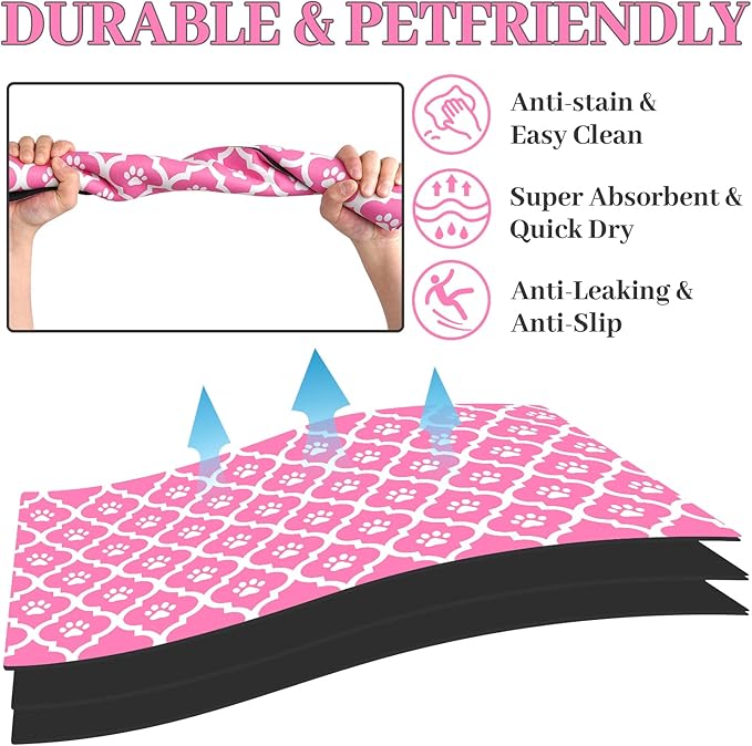 Dog Food Mat 16X24 Inch Pet Feeding Absorbent Mats for Floor Cat Water Bowl Placemats Non-Slip Washable Dog Mat for Food and Water