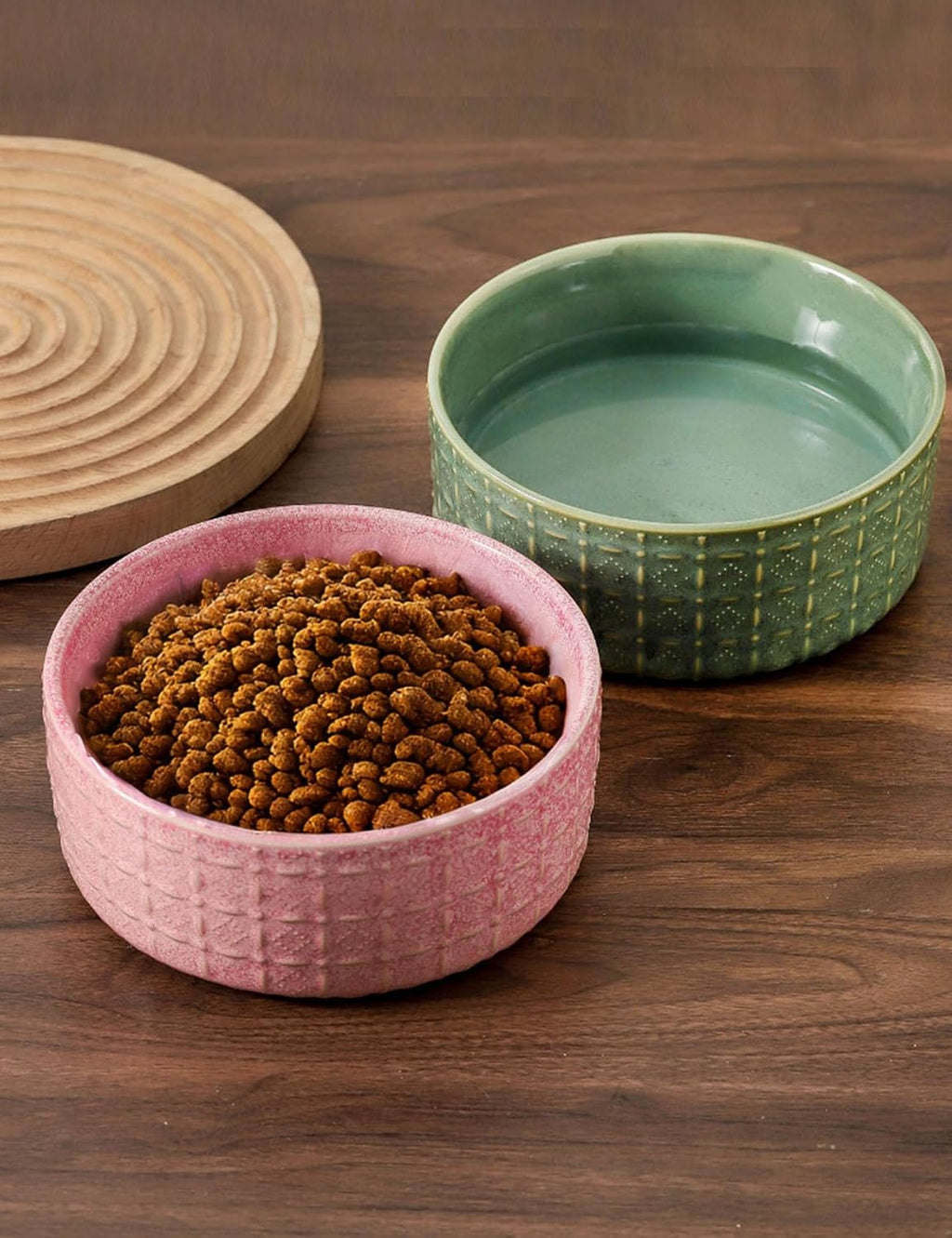 Ceramic Dog Bowl, 6.5 inch Pet Dog Food Bowl Water Bowls, Dogs Dish for Middle and Small Dogs, Puppy, Green