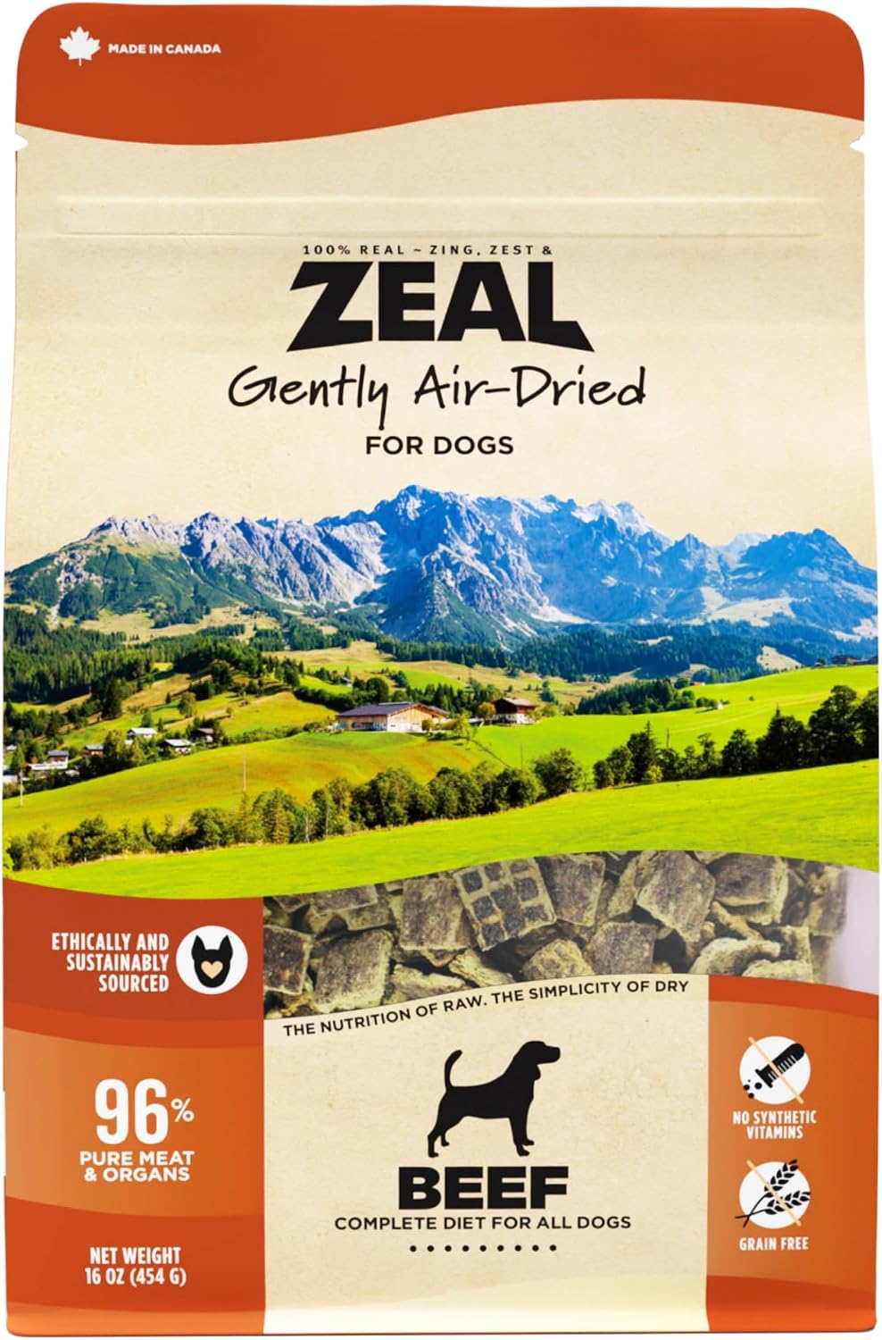 ZEAL Canada Air-Dried Dog Food - High Protein, Natural Superfoods, Nutrient Rich, No Fillers, Grain Free, Complete & Balanced (Beef, Turkey, Chicken) 3 lbs