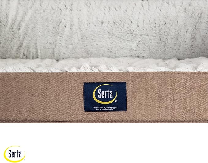 Serta Orthopedic Quilted Couch Dog Bed for Pets – Chocolate Brown (X-Large)
