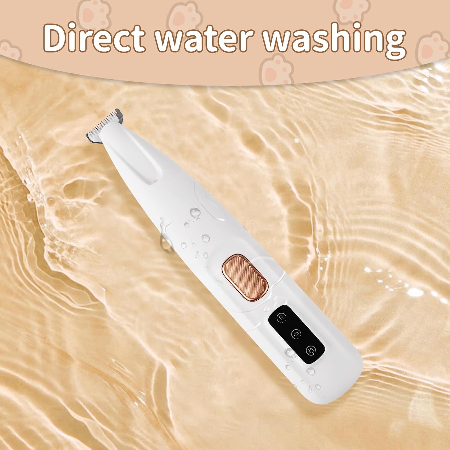 Silent, Cordless, Handheld and Washable Pet Hair Clipper. Equipped with LED Lights Paw Trimmers for Pet's Feet, Rechargeable, Suitable for Paws, Eyes, Ears, Face and Buttocks Areas