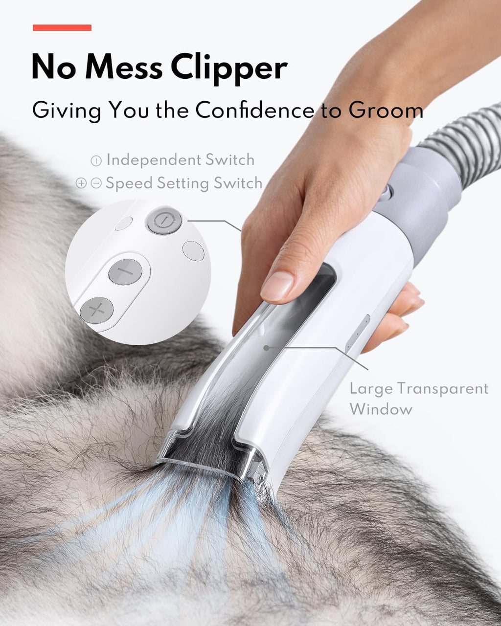 HomeRunPet Ultra Quiet Dog Grooming Vacuum, 12000Pa Suction, 6-in-1 Pet Clipper Kit for Dogs & Cats, Low Noise, Pet Friendly | 12000Pa Suction, 6-in-2 Pet Clipper Kit for Dogs & Cats, Low Noise, Pet Friendly