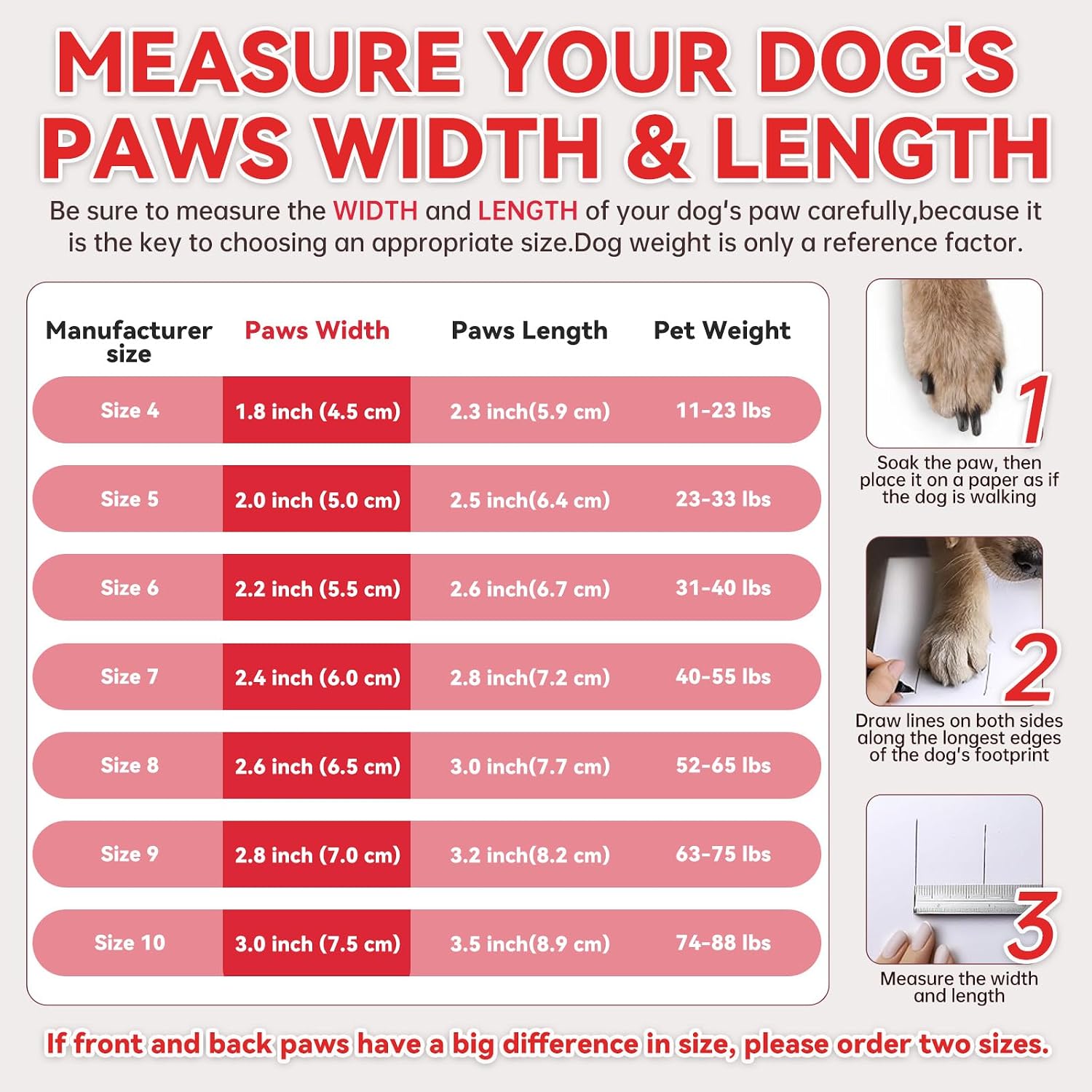 All-Weather Dog Boots for Paw Protection-Durable Dog Booties for Hot Pavement, Snow, Hiking | Non-Slip Sole & Adjustable Straps Outdoor Pet Shoes(red,9#)