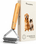 Dematting Comb for Cats and Dogs, Mat Remover and Deshedding Grooming Tool, Safe Detangler for Matted Fur, Double Sided Undercoat Rake