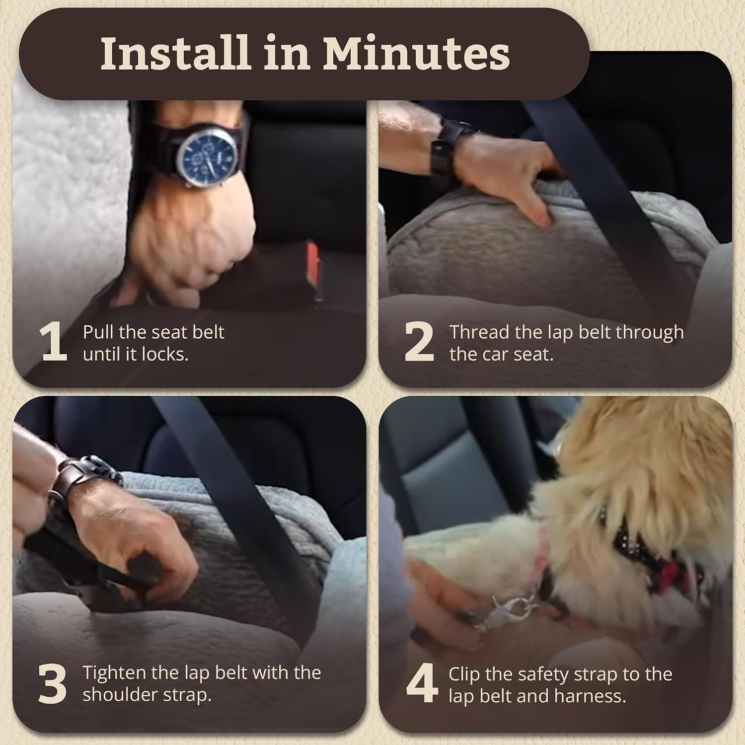 Snoozer Lookout I Car Seat - Dog Car Seats for Small Dogs, Puppy Booster Bed for Small & Medium Sized Pets Up to 25 Lbs, Elevated, Washable - Medium, Black Quilted | Dog booster car seat, Elevated view helps alleviate travel sickness & fear, Removable
