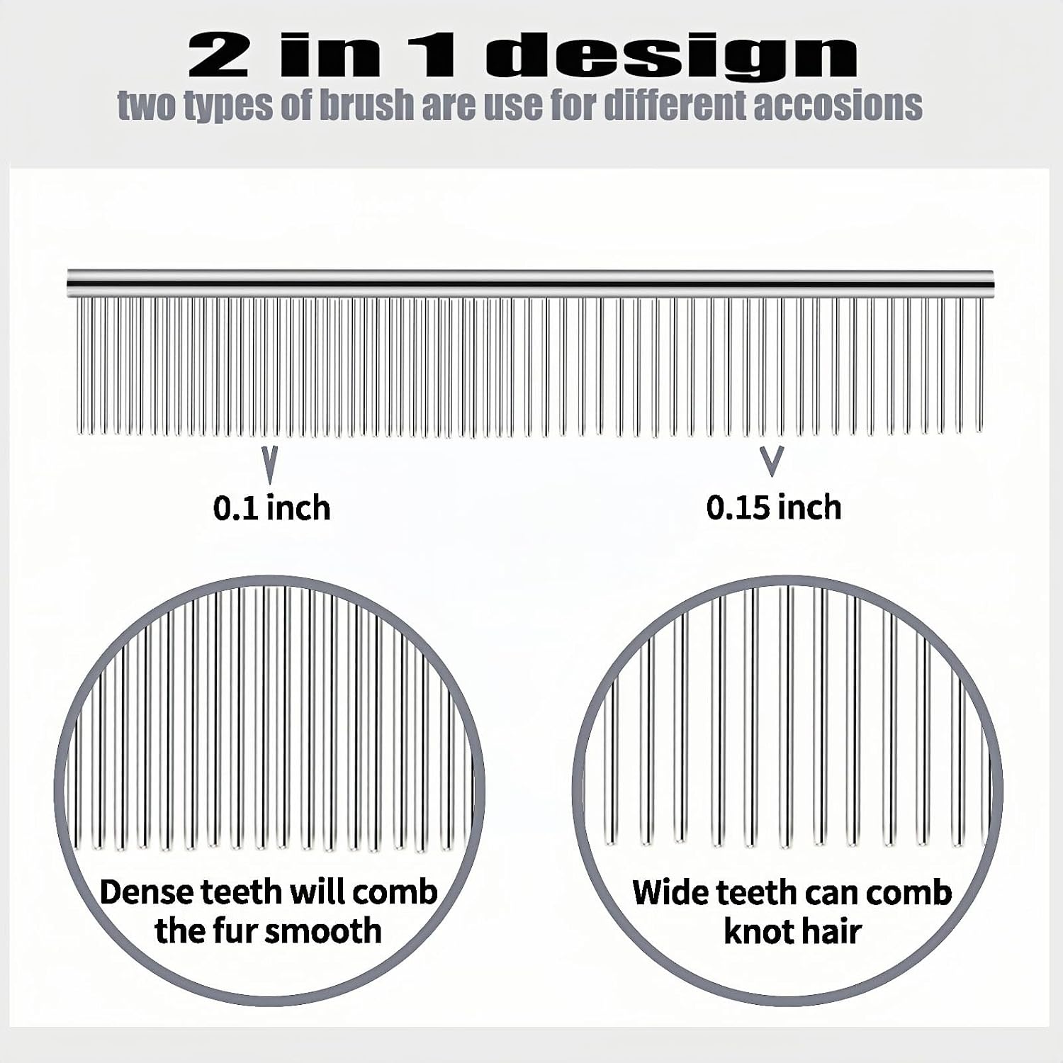 3-Pack metal comb for dogs stainless steel dog comb Pet Grooming Metal Combs Set, Large Medium Small Sizes, Stainless Steel Detangling Tool for Dogs and Cats
