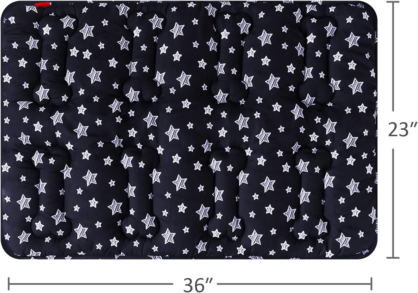 Dog Crate Mat (36" X 23") 2 Pack, Soft Dog Bed Mat with Cute Prints, Personalized Dog Crate Pad, Anti-Slip Bottom, Machine Washable Kennel Pad, Black