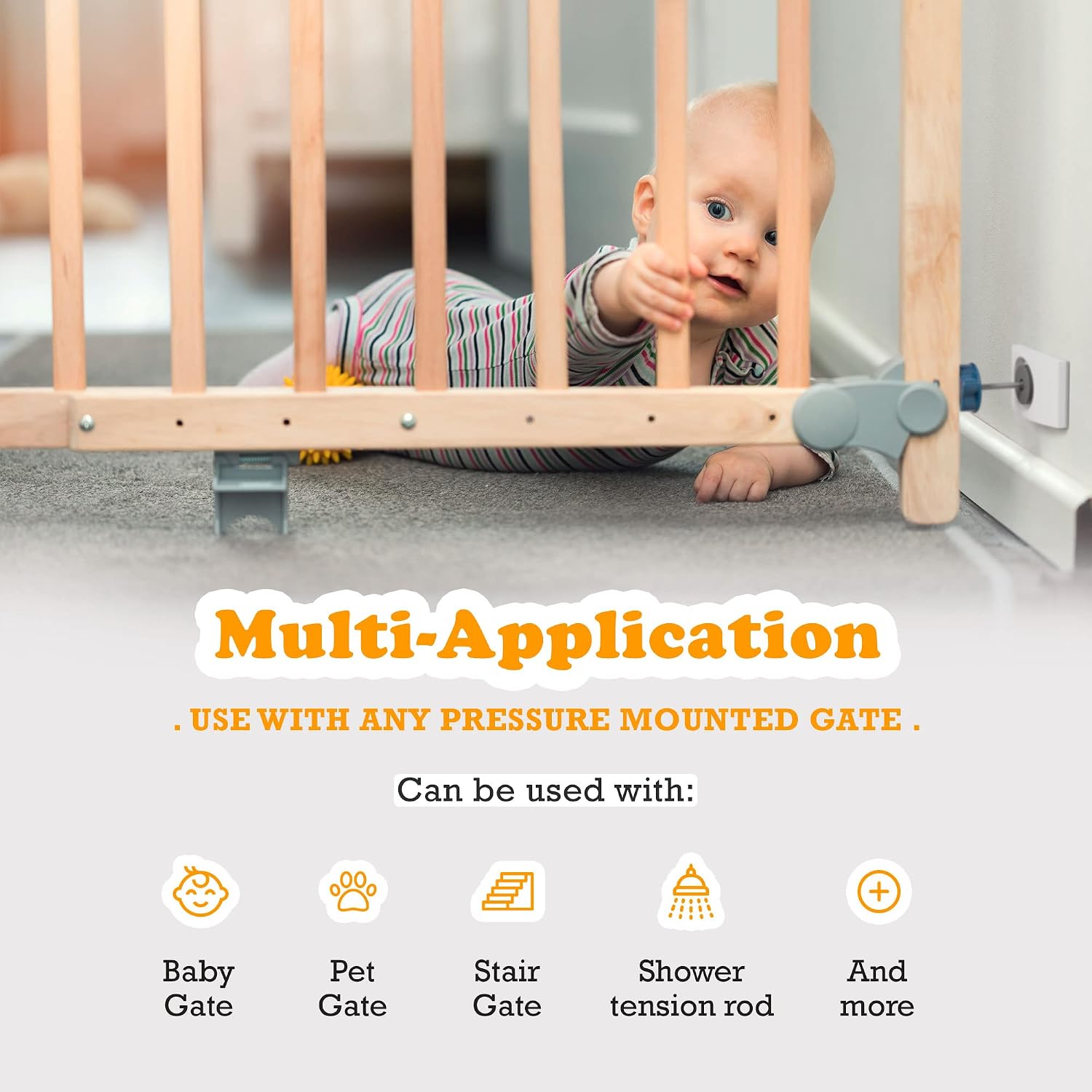 Wall Nanny - Baby Gate Wall Protector (Made in USA) Protects Walls and Doorways from Pet Gates - for Pressure Mounted Indoor Safety Baby Gates - White