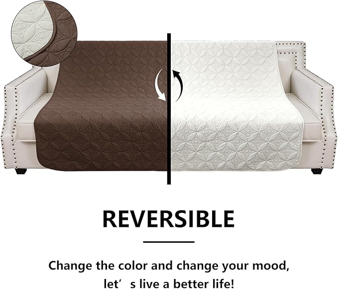 Waterproof Dog Blanket, 30x53 inches Small Pet Couch Covers for Sofa, Chair Bed Furniture Protector from Dogs Washable and Reversible-Chocolate+Cream