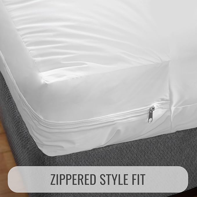 DMI Twin XL Zip Mattress Cover, Waterproof and Washable, Noiseless Cover for College Dorm, Hospital Bed, and Incontinence - Durable Mattress Protector Twin Size XL for Pets & Spills