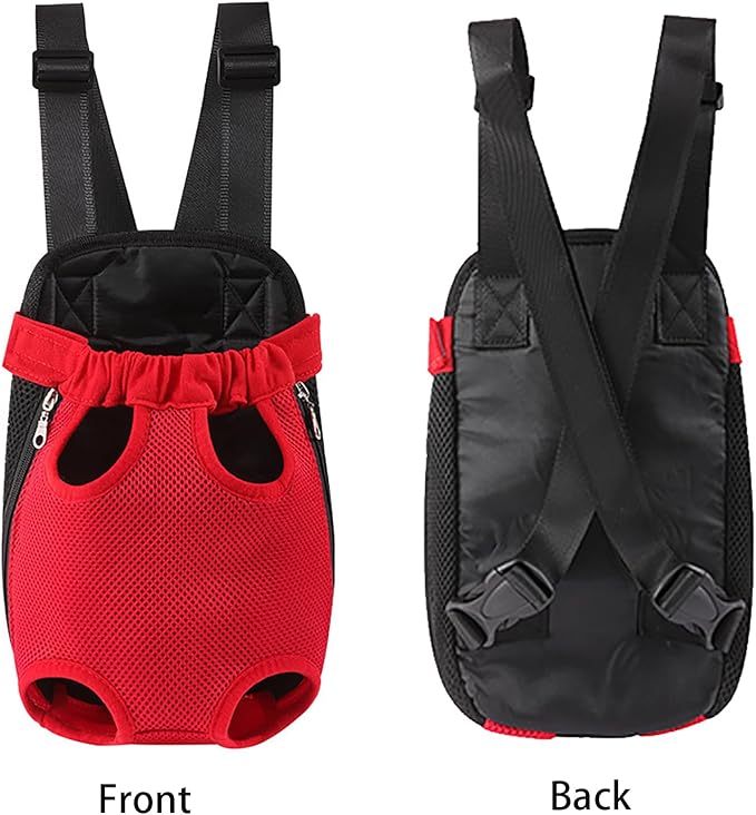 Dog Carrier Backpack, Adjustable Puppy Front Carrier Backpack, Ventilated Dog Chest Carrier for Hiking Camping Travel, Sling Bag for Small Medium Dog Cat Rabbit Puppies, Suit 3-5 lbs (Black, S)