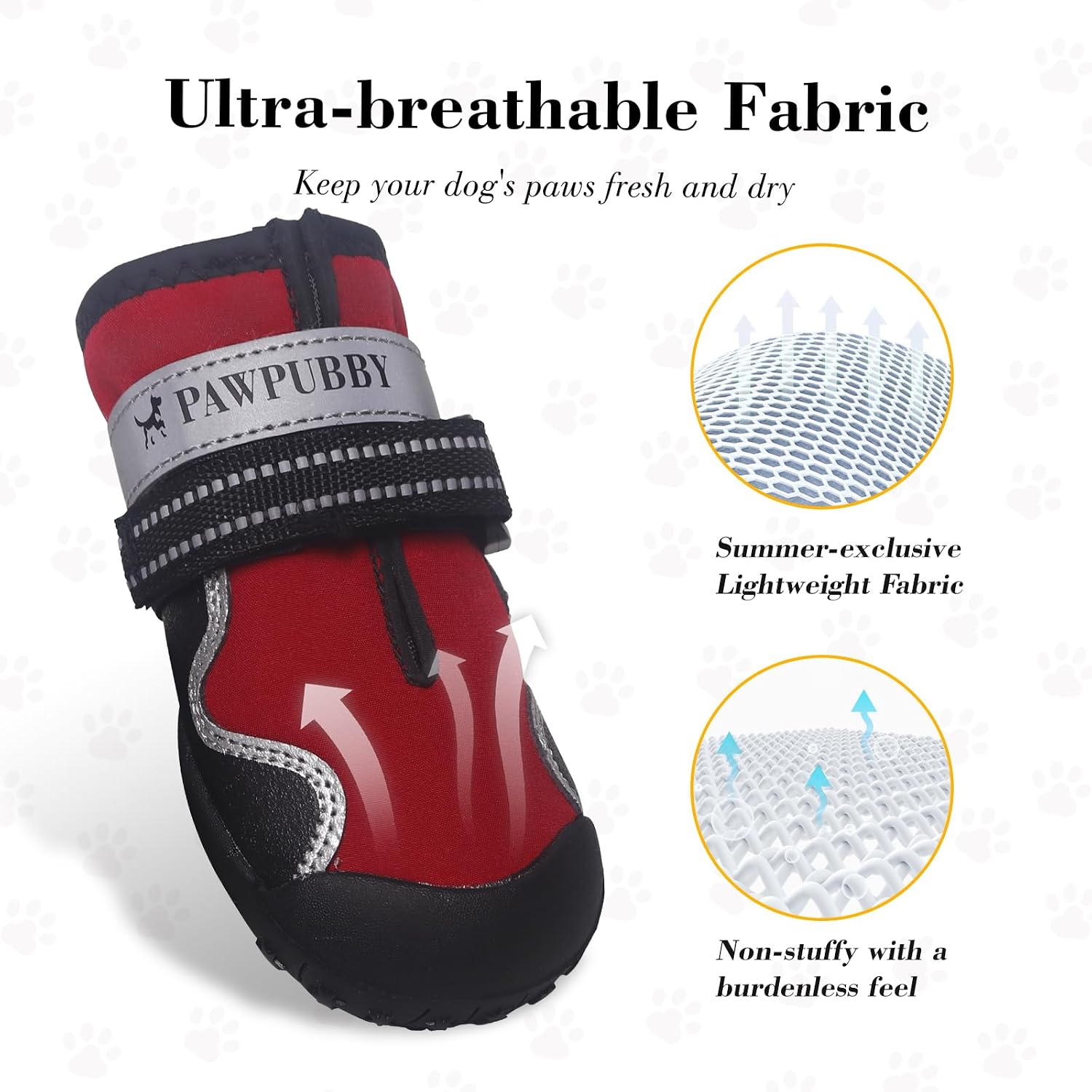 Dog Shoes for Large Dogs, Anti-Slip Waterproof Dog Boots & Paw Protectors with Full Toe Coverage Design, Dog Shoes for Hot Pavement and Winter Snow Hiking with Reflective Straps（red,3#