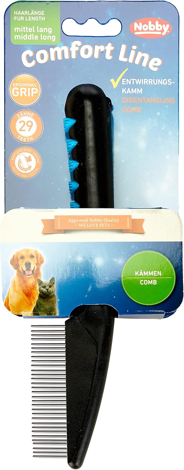 Nobby Comfortline Detangling Comb with Rotating Teeth Medium 29 Teeth