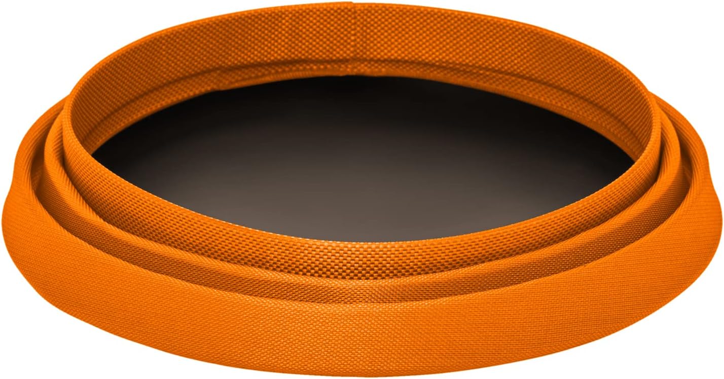 Ruffwear, Bivy Collapsible Dog Bowl, 60 fl oz, Salamander Orange, Medium | Waterproof Welded Single-Wall Fabric, Ultralight Portable Fold-Flat, Non-Slip Bottom, Accessory Loop, Reflective Trim, 1.8 L