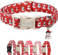 Christmas Dog Collar - Cute Red Snowman Christmas Puppy Collar with Safety Buckle, Soft Adjustable Holiday Dog Collars for Small Medium Large Dogs XS