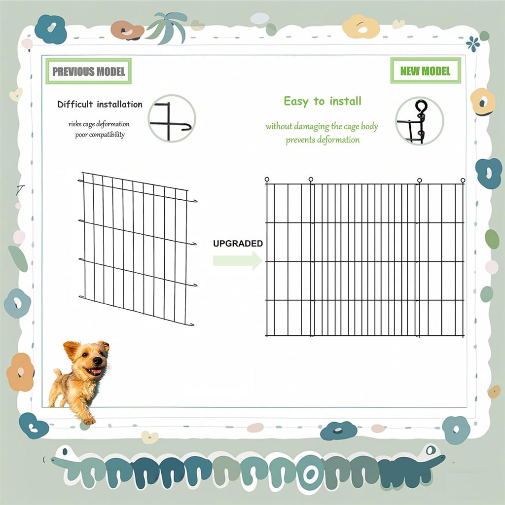 Dog Crate Divider Panel 2-Pack, 20.47" H x 15.74-29.13" W, Glossy Black | Fits many wire crates, measure interior & door opening first, 20.47"H x 15.74-29.13"W glossy black metal (Crate NOT Included)