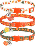 PUPTECK Cat Collar Breakaway with Bells, Adjustable Kitten Collar Outfit | for Girl Boy Small Pet Puppy Bunny, Cute Costume Accessory with Safety Release Buckle (Fall)