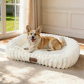 Dog Bed for Large Dogs – Comfort-Sided Calming Pet Bed with Breathable Memory Foam, Washable Removable Cover, Non-Slip Bottom & Carry Handle, Rectangle Pet Cuddler, 35"x27"x5.5", Grey