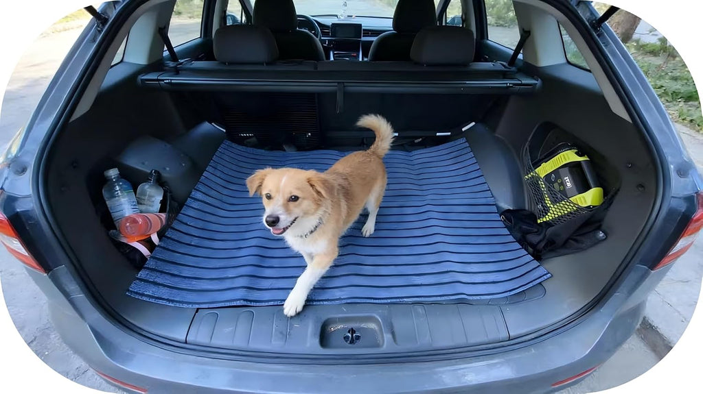 Dog Crate Mat 47"x32" Extra Thick Waterproof Non-Slip Kennel Pad | Absorbent Striped Design for Under Crate, Reusable & Washable Dog Mat for Crate