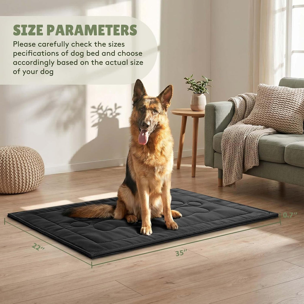 Chew Proof Dog Crate Pad, Indestructible Durable Dog Crate Mat, 22"x35" | Dog Bed For Aggressive Chewers, Waterproof, Machine Washable, For Large Dogs, Tough Indoor Outdoor Kennel Pad, Medium