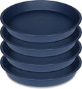 4 Pack of 16 17 inch Plant Saucer (15 inch Base), 2.3" Depth, Heavy Duty Deep Plant Trays for Planter Pots, Bird Bath Bowls, Plastic Plant Saucers for Indoors (17", Blue)