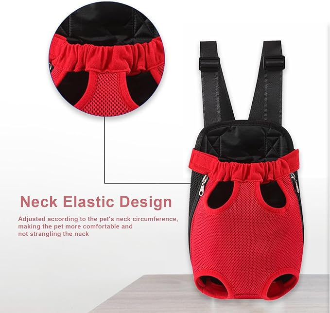 Dog Carrier Backpack, Adjustable Puppy Front Carrier Backpack, Ventilated Dog Chest Carrier for Hiking Camping Travel, Sling Bag for Small Medium Dog Cat Rabbit Puppies, Suit 9-13 lbs (Blue, L)