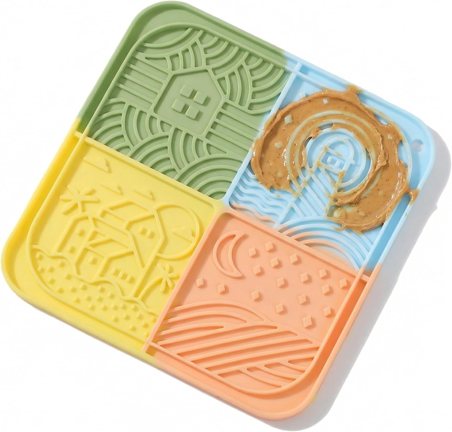 Dog Lick Mat with Suction Cups, Silicone Slow Feeder Mat for Anxiety Relief, Multicolor