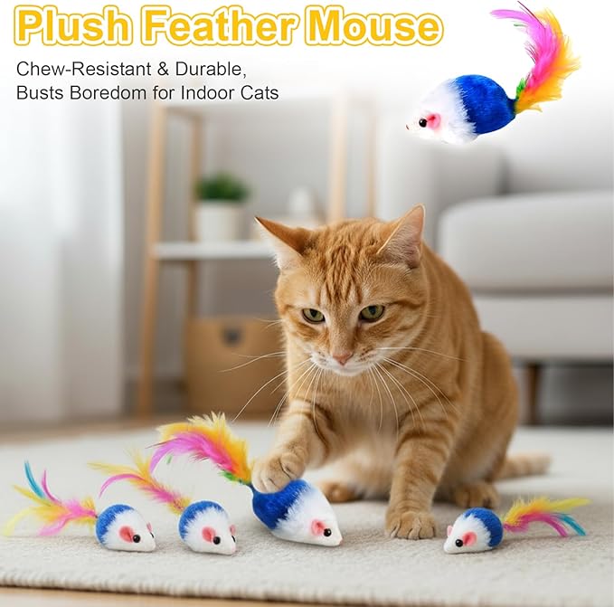 Interactive Cat Toys Ball for Indoor Cats＆Dogs,Automatic Cat Toy 360° Auto-Rotation Smart Obstacle Avoidance,Includes 4 Cat Spiral Spring,Cat Enrichment Toys for Indoor Cats (RedYellow)