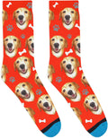 DivvyUp Socks - Custom Dog Socks - Put Your Dog on Socks! (Small, Red)