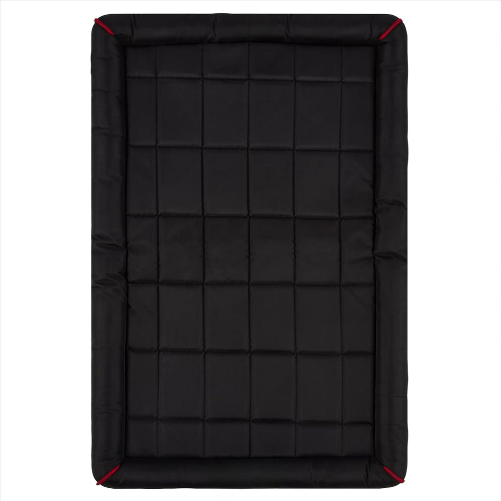 41"×27" Black Water Resistant Bolster Dog Crate Mat for 42 Inch Crate | Heavy Duty, Wipe Clean, Large Dogs, Portable Pet Cushion, Carrier Travel