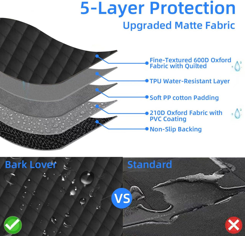 Bark Lover Deluxe Dog Seat Cover for Front Seat-More Durable Spill-Resistant Front Seat Protector, High Heat Resistant and Nonslip Front Seat Cover for Dogs Kids, Universal Size (Black,1 Pack)