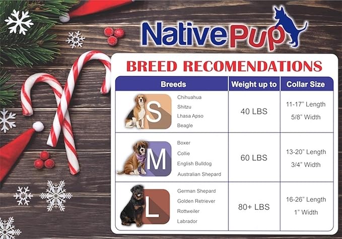 Native Pup Christmas Dog Collar- Winter Holiday Collars for Pets- Xmas Gift for Puppy- Santa, Reindeer, Snowman, Candy Cane, Red Green- Girl Boy- Small, Medium, Large Breeds (Green Snowflake, Small)