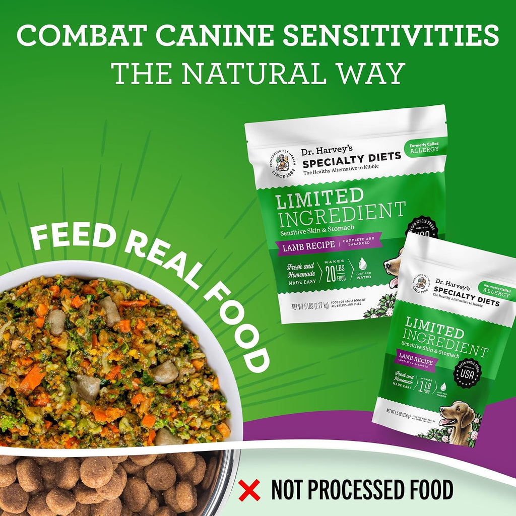 Dr. Harvey's Limited Ingredient Dog Food, Lamb, Trial Size | for Dogs with Food Sensitivities - Trial Size, 5.5 oz