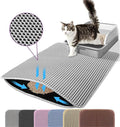 Small Cat Litter Mat, 20x14’’ Double Layer Honeycomb Cat Litter Box Mat, Non Slip Waterproof Urine Proof Litter Trapping Mat for Floor, Kitty Litter Pad, Indoor Pet Supplies, Gray