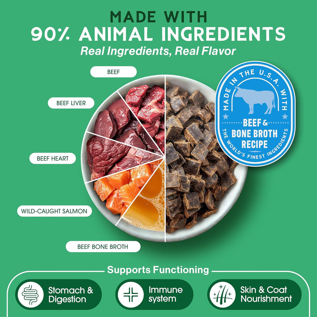 Farmland Traditions The Good List Air-Dried Dog Food with Beef & Bone Broth (2.2 lb) & Lamb, Venison & Bone Broth (2.2 lb) Bundle, High-Protein & Grain-Free